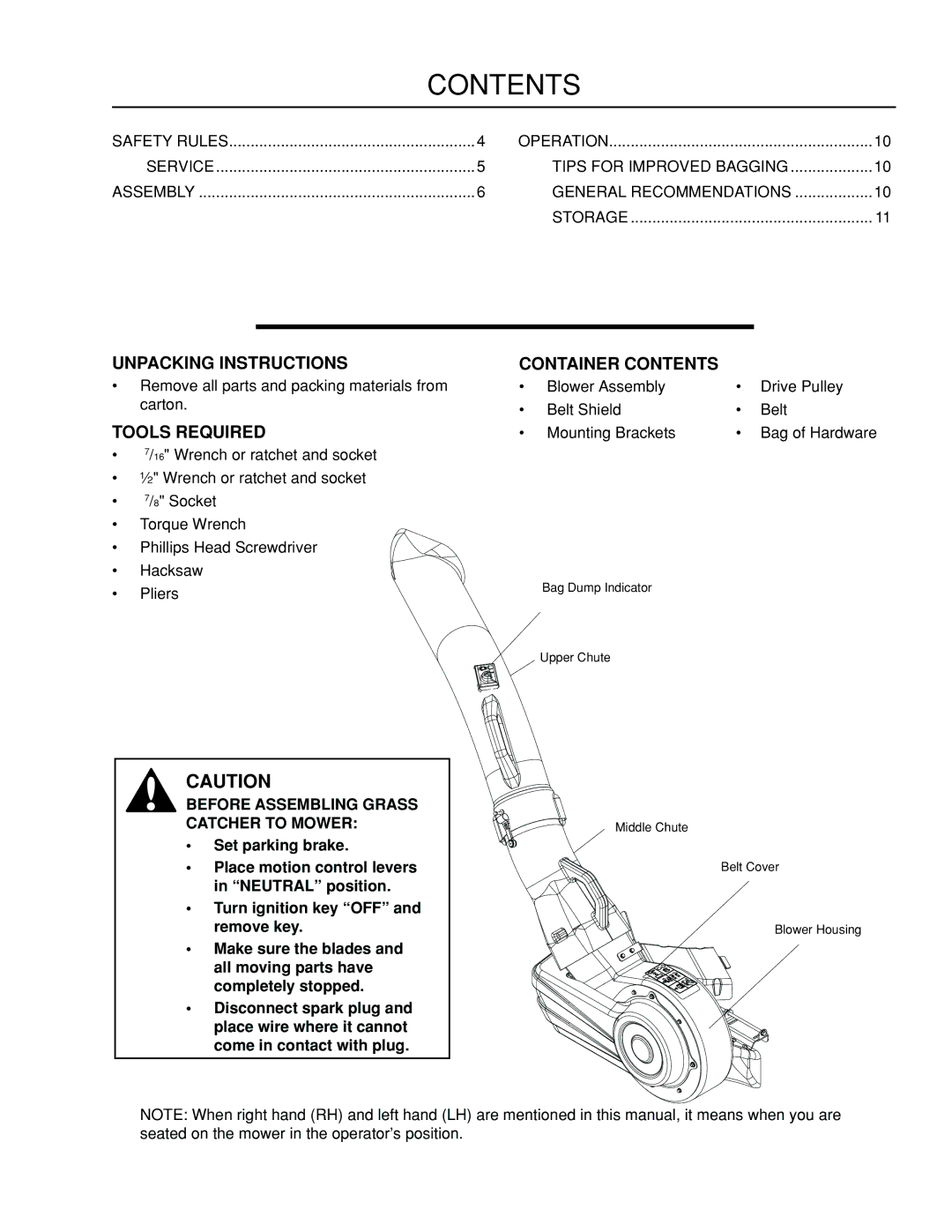 Dixon 115 239947, 966412801 manual Contents 