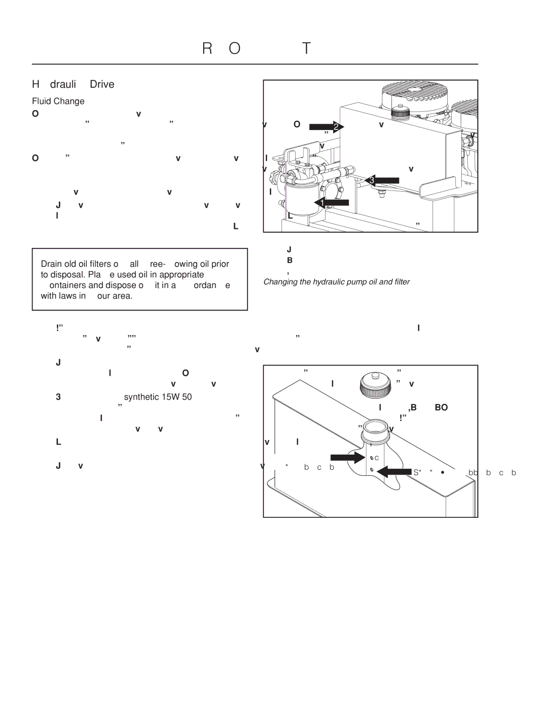 Dixon 6029FX BF, 966516702, 966516601, 966516602, 966516701, 7234FX BF manual Hydraulic Drive, Fluid Change 