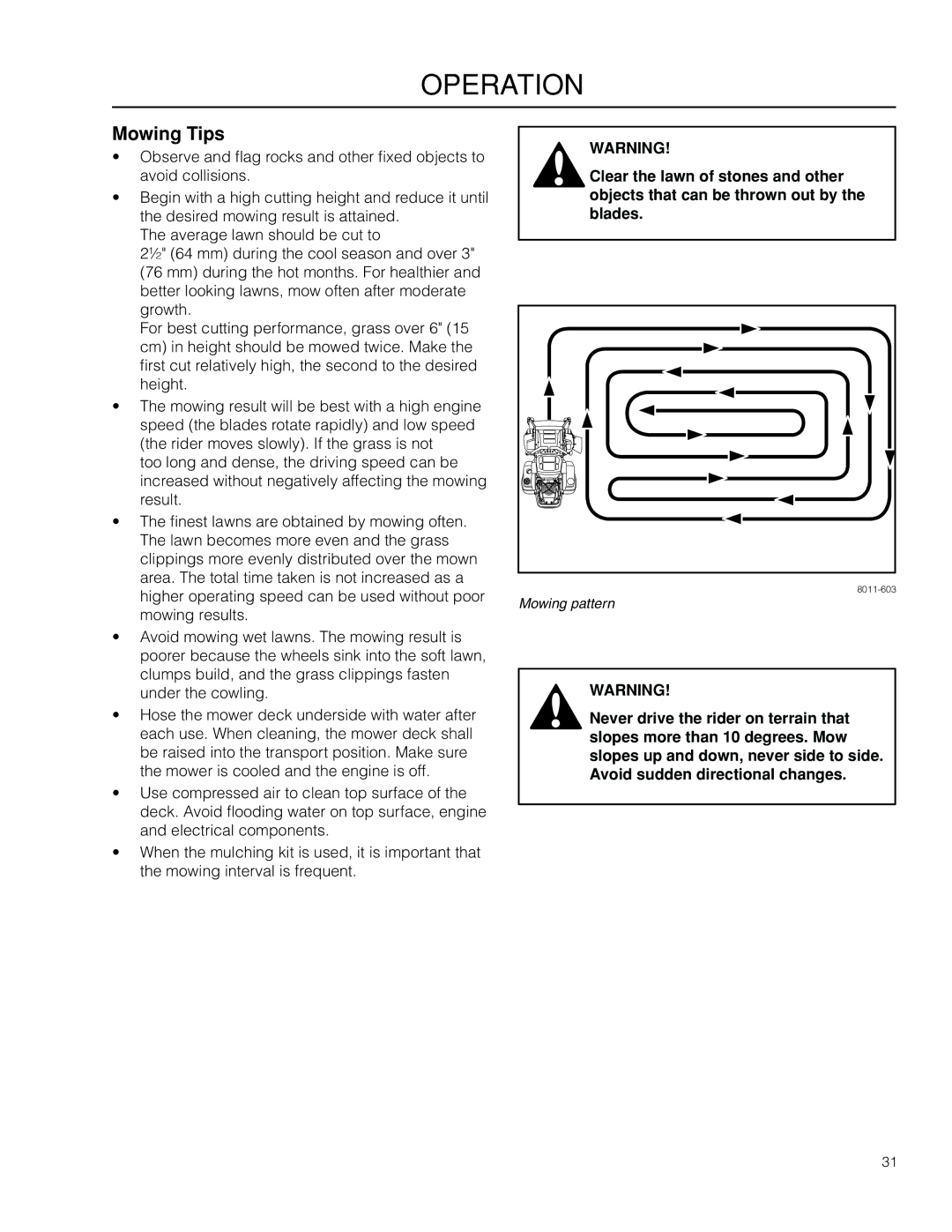 Dixon 966985401, 966985402 manual Mowing Tips 