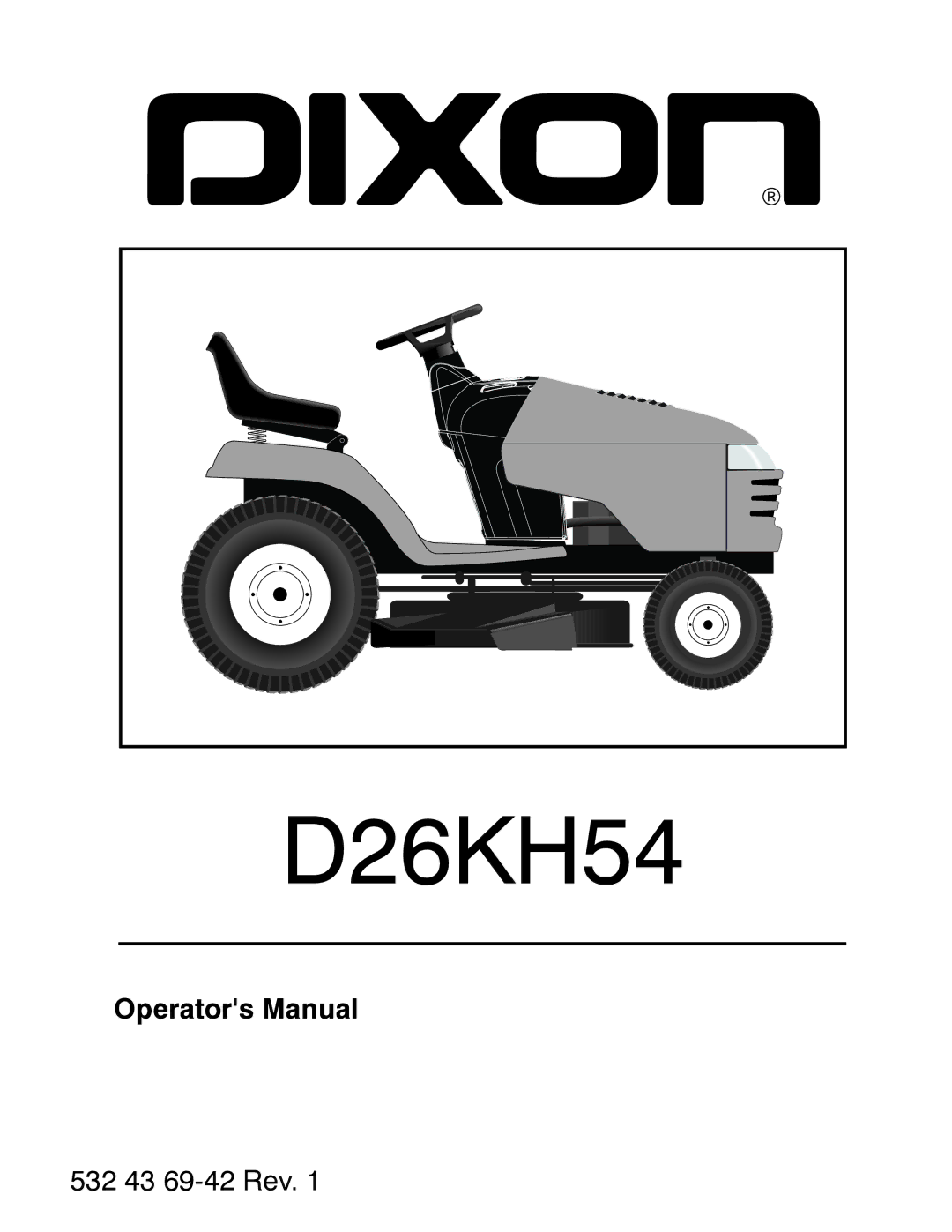 Dixon D26KH54 manual 