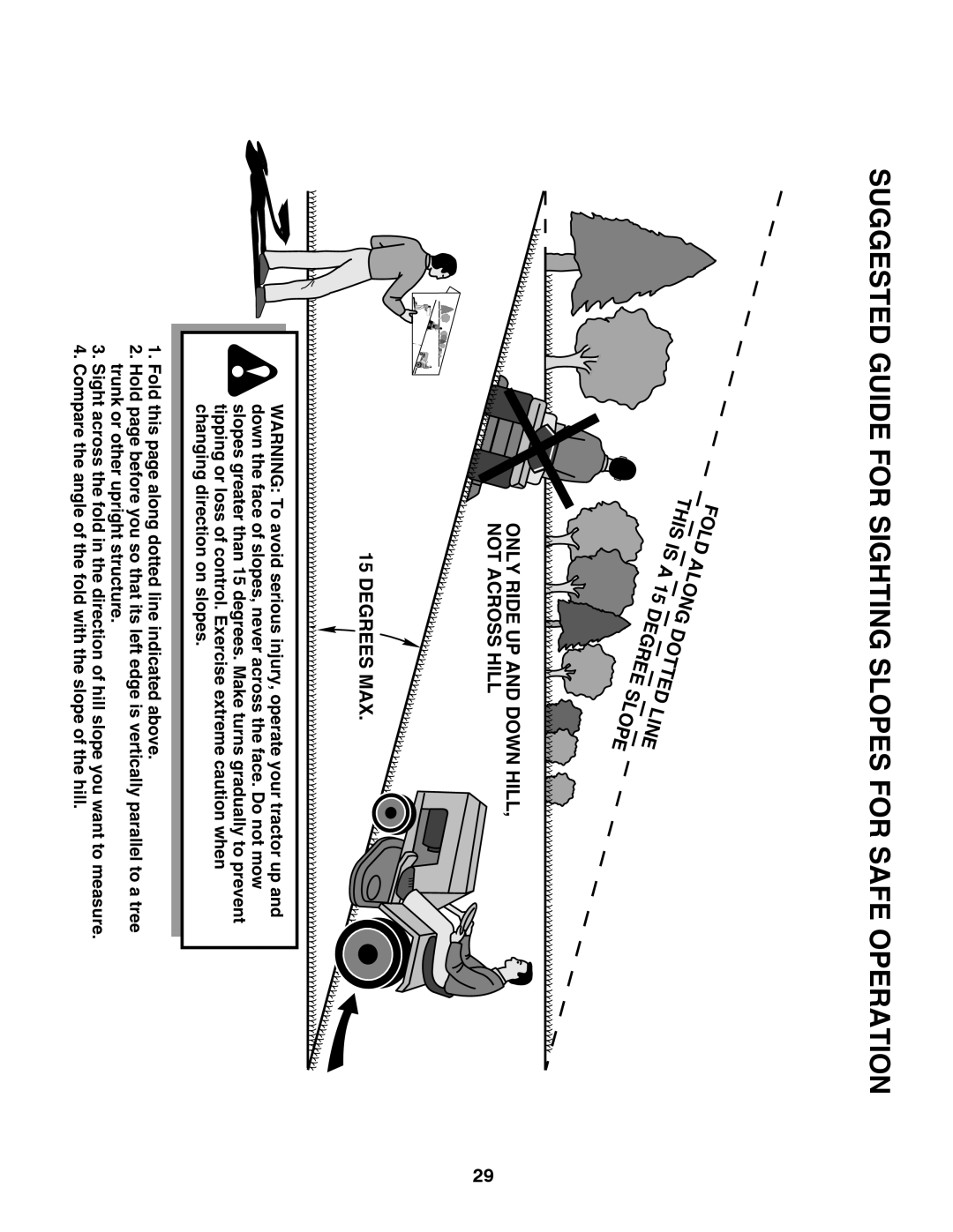 Dixon D26KH54 manual Suggested Guide for Sighting Slopes for Safe Operation 