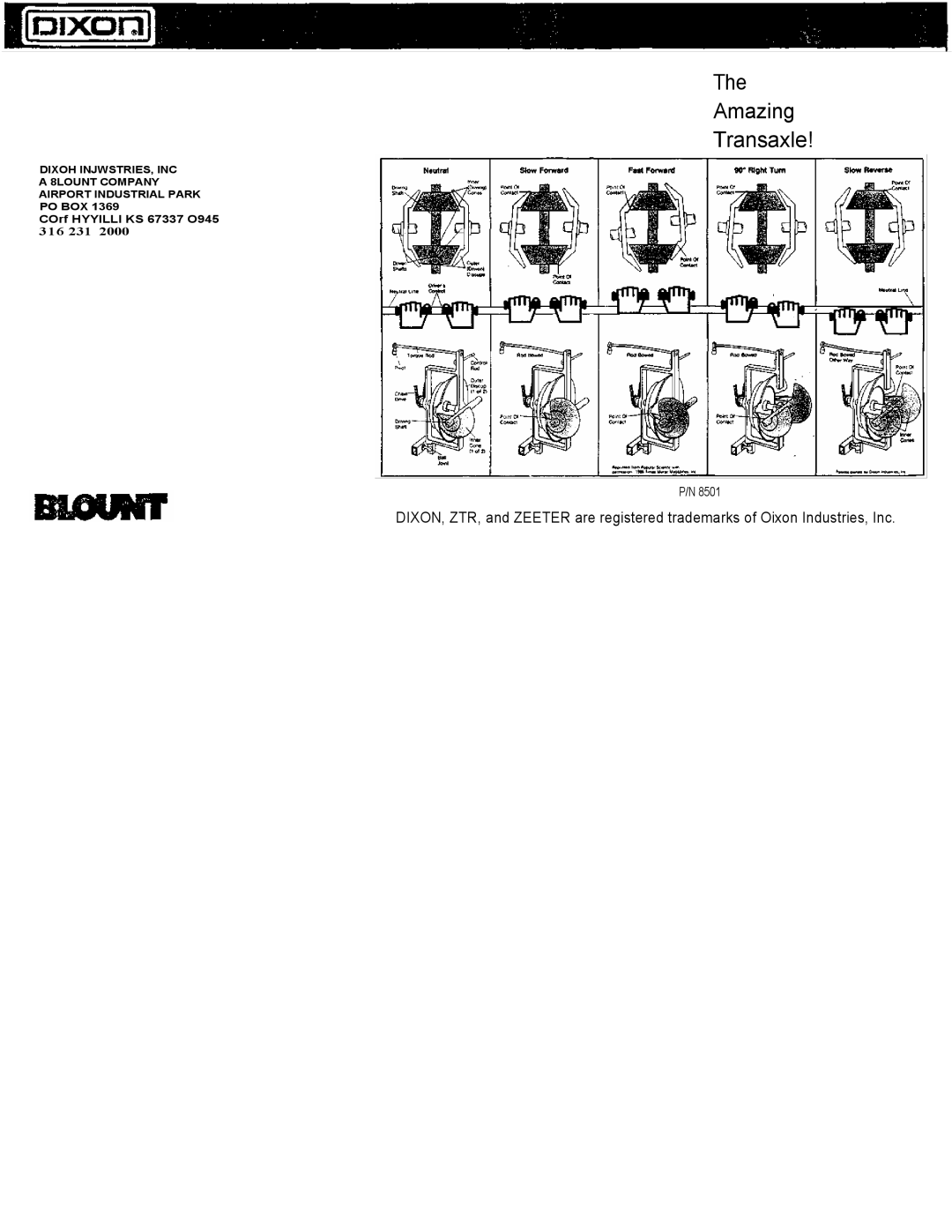 Dixon Generic manual Amazing Transaxle 