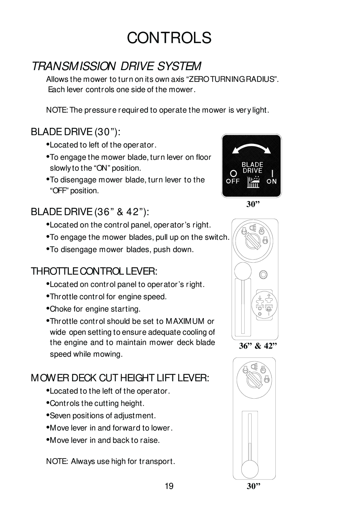 Dixon 16246-0803, HL 36, HL 42, HL 30 manual Transmission Drive System, Blade Drive 