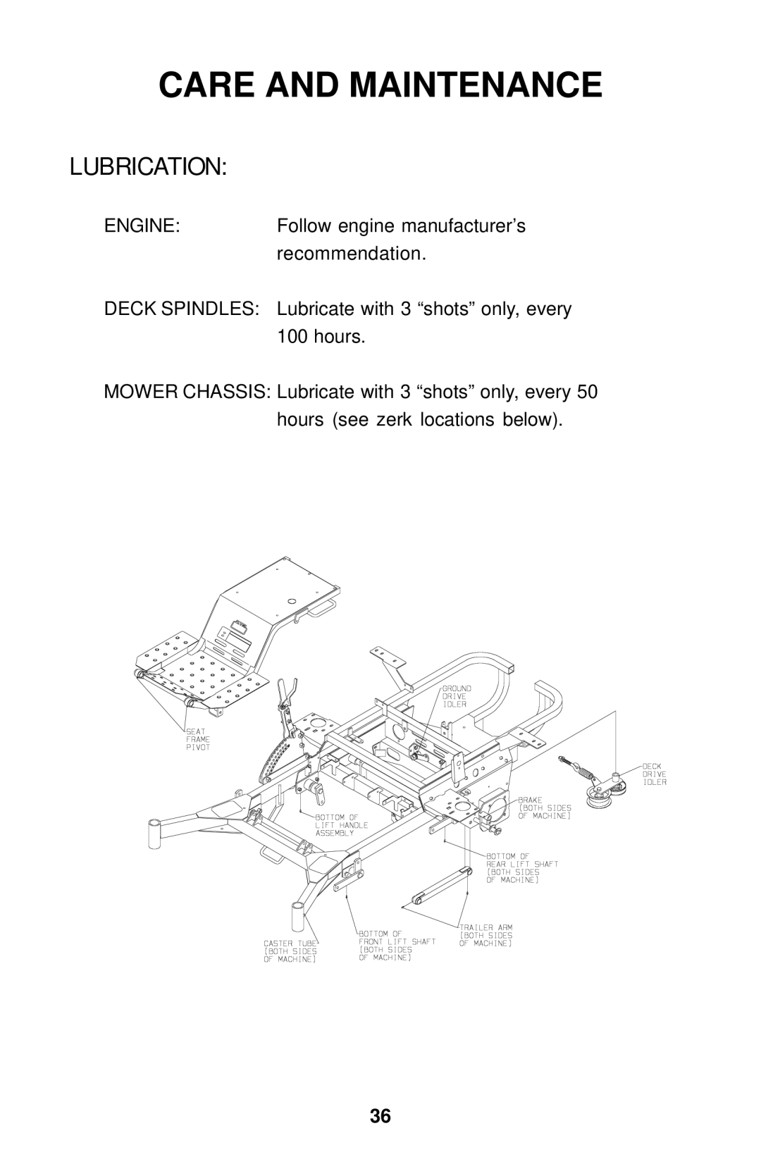 Dixon Operator's Manual electric lawn mower Grizzly 2005 manual Lubrication, Engine 