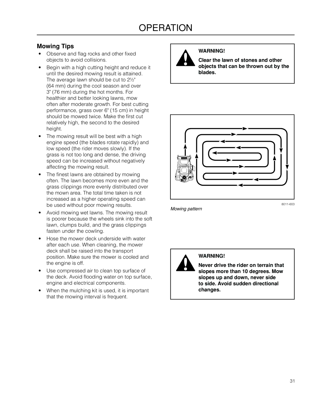 Dixon 966057501, SE 5225 KOH CE manual Mowing Tips 