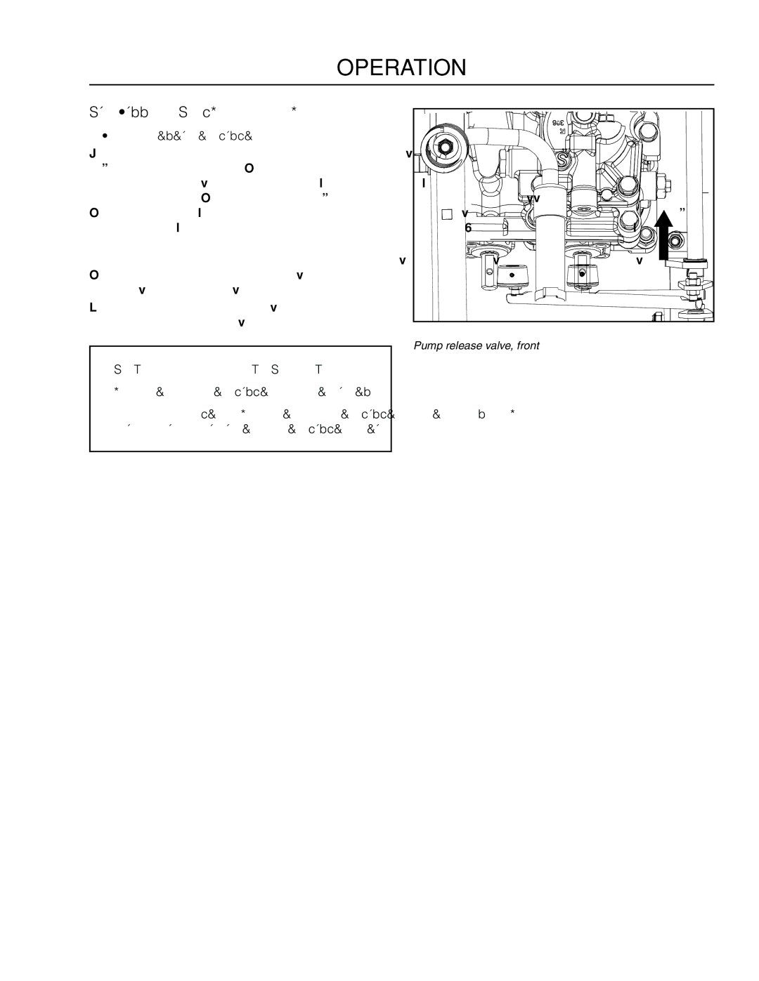 Dixon 966057501, SE 5225 KOH CE manual Manually Moving Unit, Pump release valves 