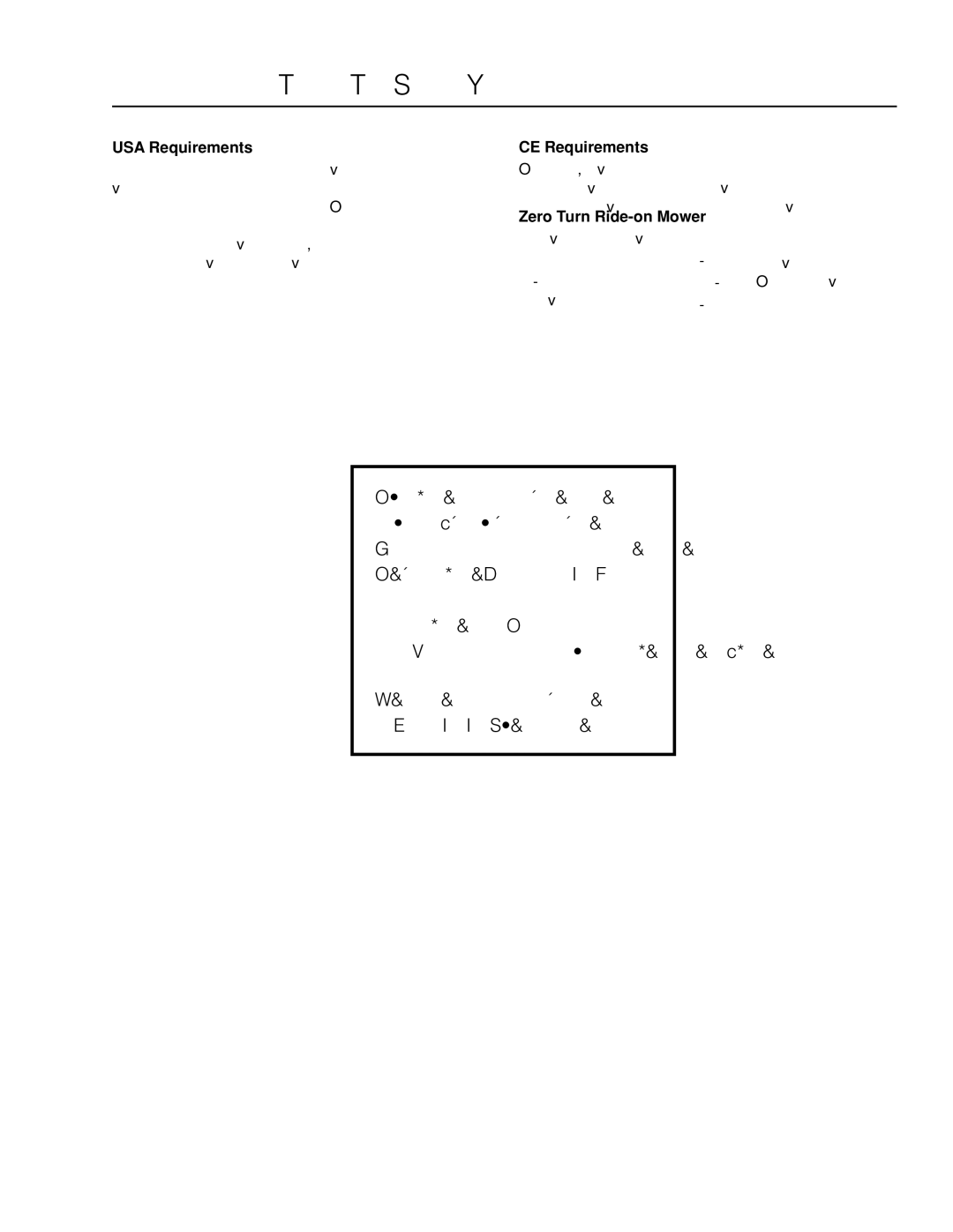 Dixon 966057501, SE 5225 KOH CE manual USA Requirements, CE Requirements, Zero Turn Ride-on Mower 