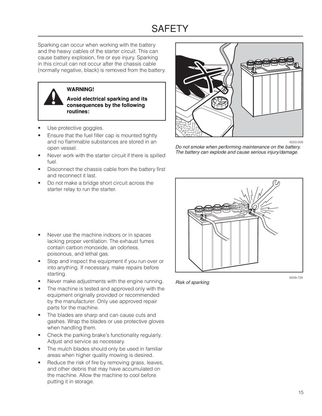 Dixon 966064401, SPDZTR 30 BF, 966043101 manual Never make adjustments with the engine running 