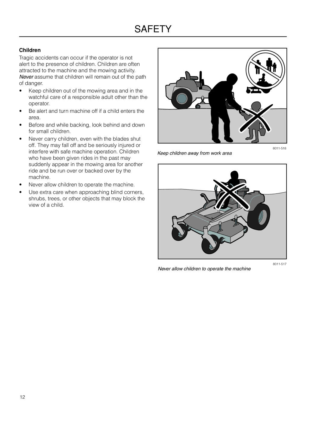 Dixon SPDZTR 30 CA, 966504101, 115312327R1 manual Children 