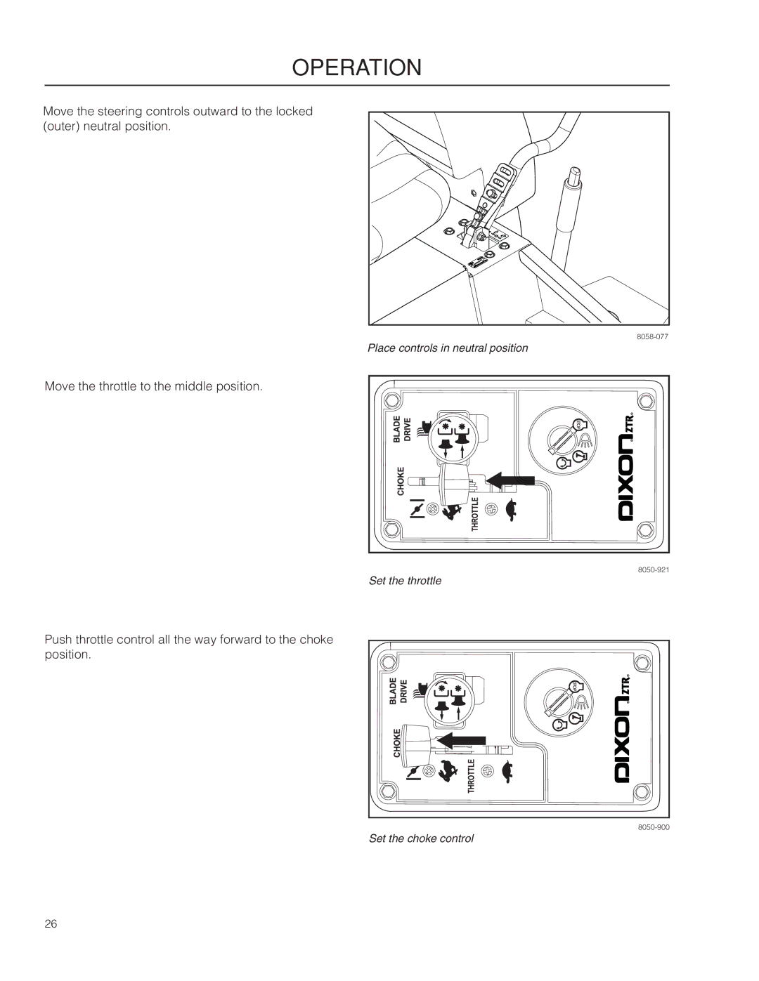 Dixon SZ4619 CA, 966503601 manual Place controls in neutral position 