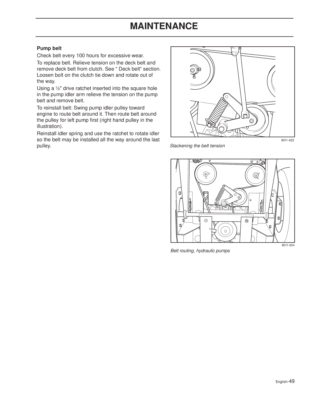 Dixon KOH/968999627, XOUS2007, KOH/968999628, KOH/968999626 manual Pump belt 