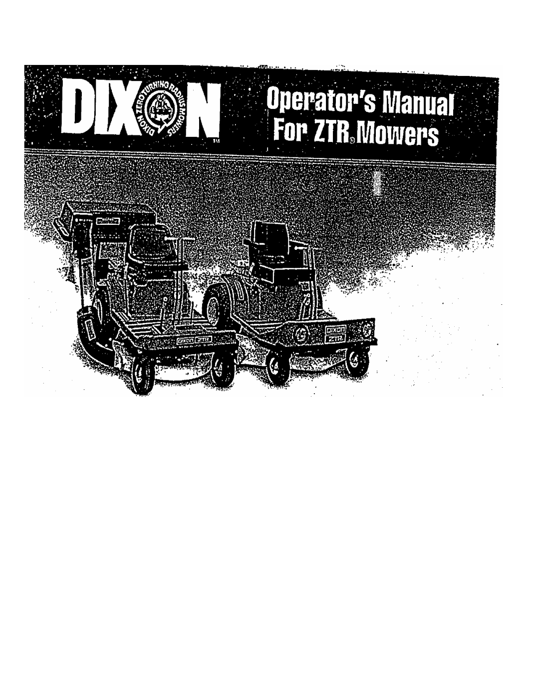 Dixon Zero Turn Riding Mower manual 