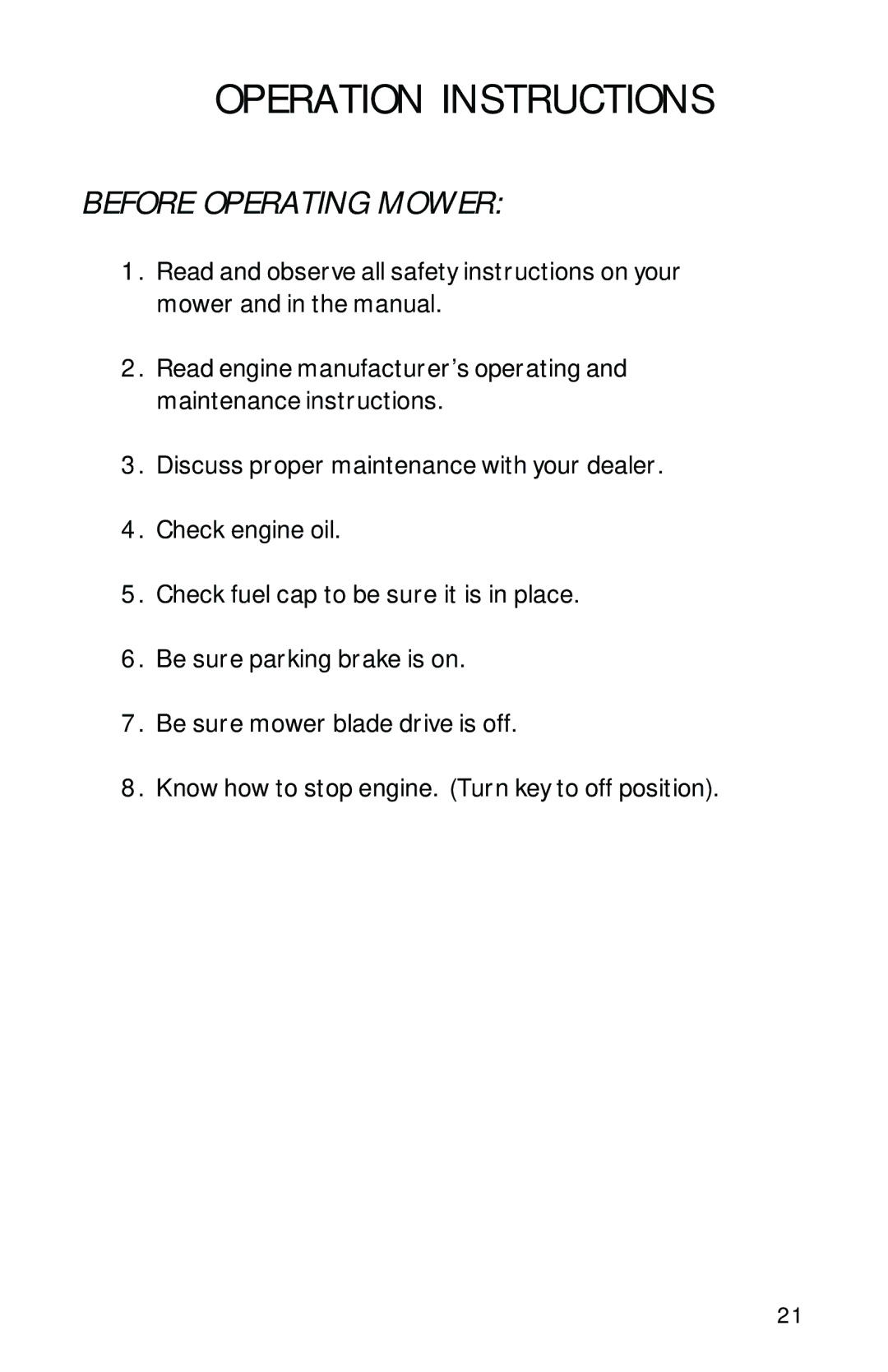 Dixon ZTR 2300 manual Before Operating Mower 