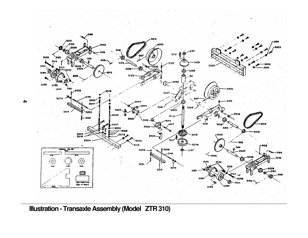 Dixon ZTR 310 brochure Illustration Transaxle Assembly Model ZTR 