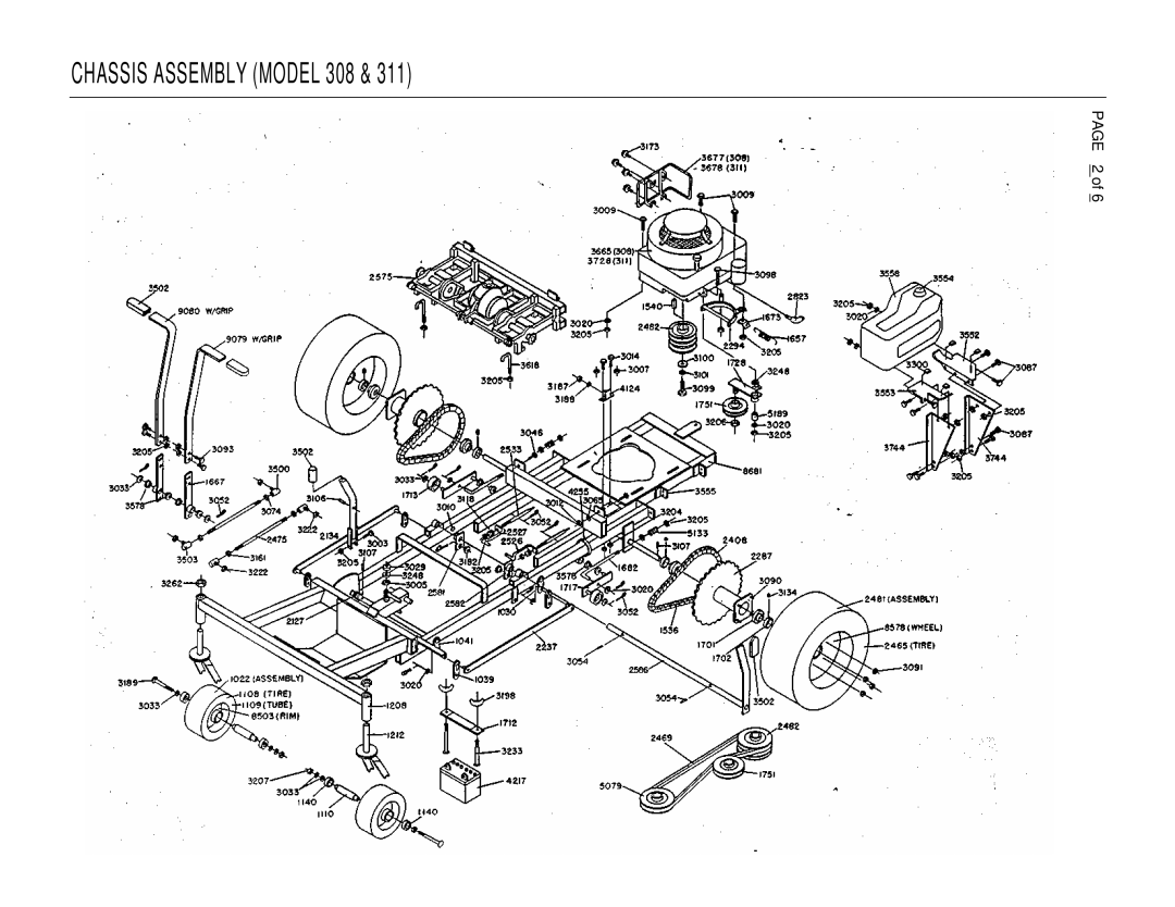 Dixon ZTR 311, ZTR 308 brochure Chassis Assembly Model 308 