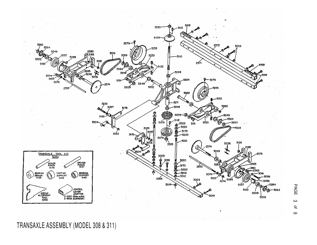 Dixon ZTR 308, ZTR 311 brochure Transaxle Assembly Model 308 