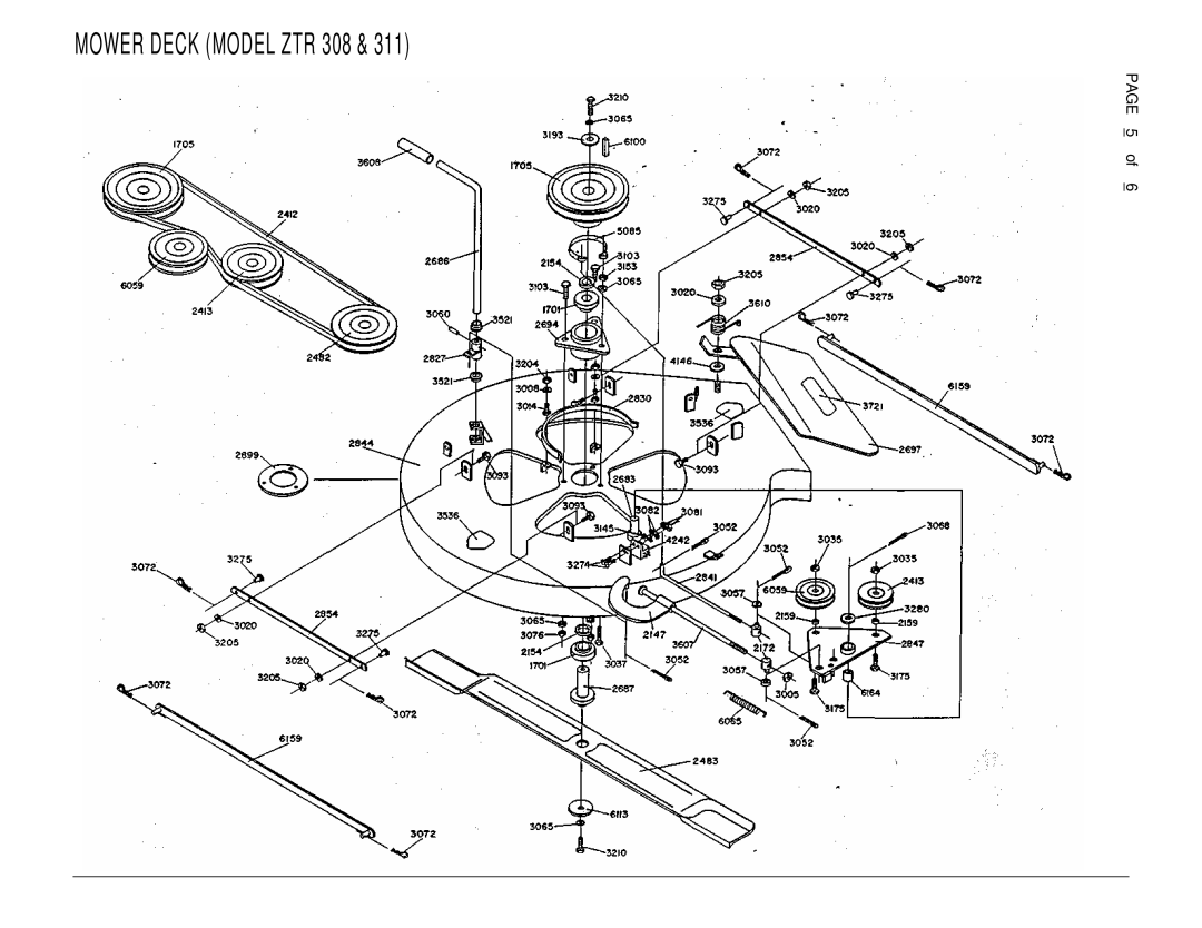 Dixon ZTR 311 brochure Mower Deck Model ZTR 308 