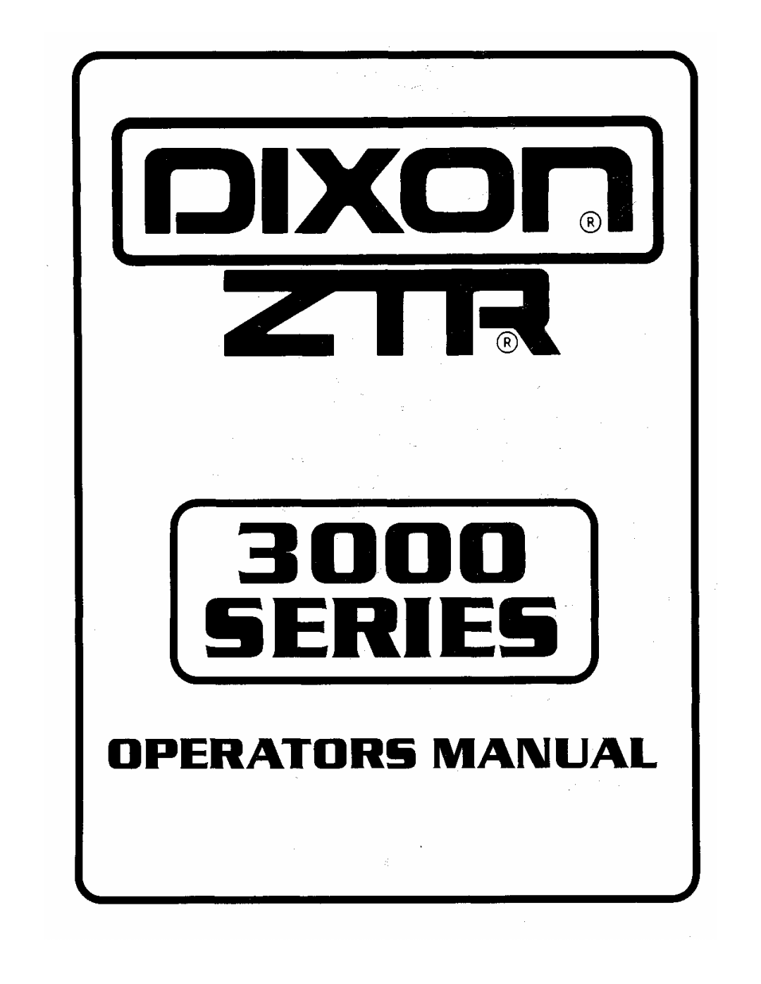 Dixon ZTR 3362 manual 