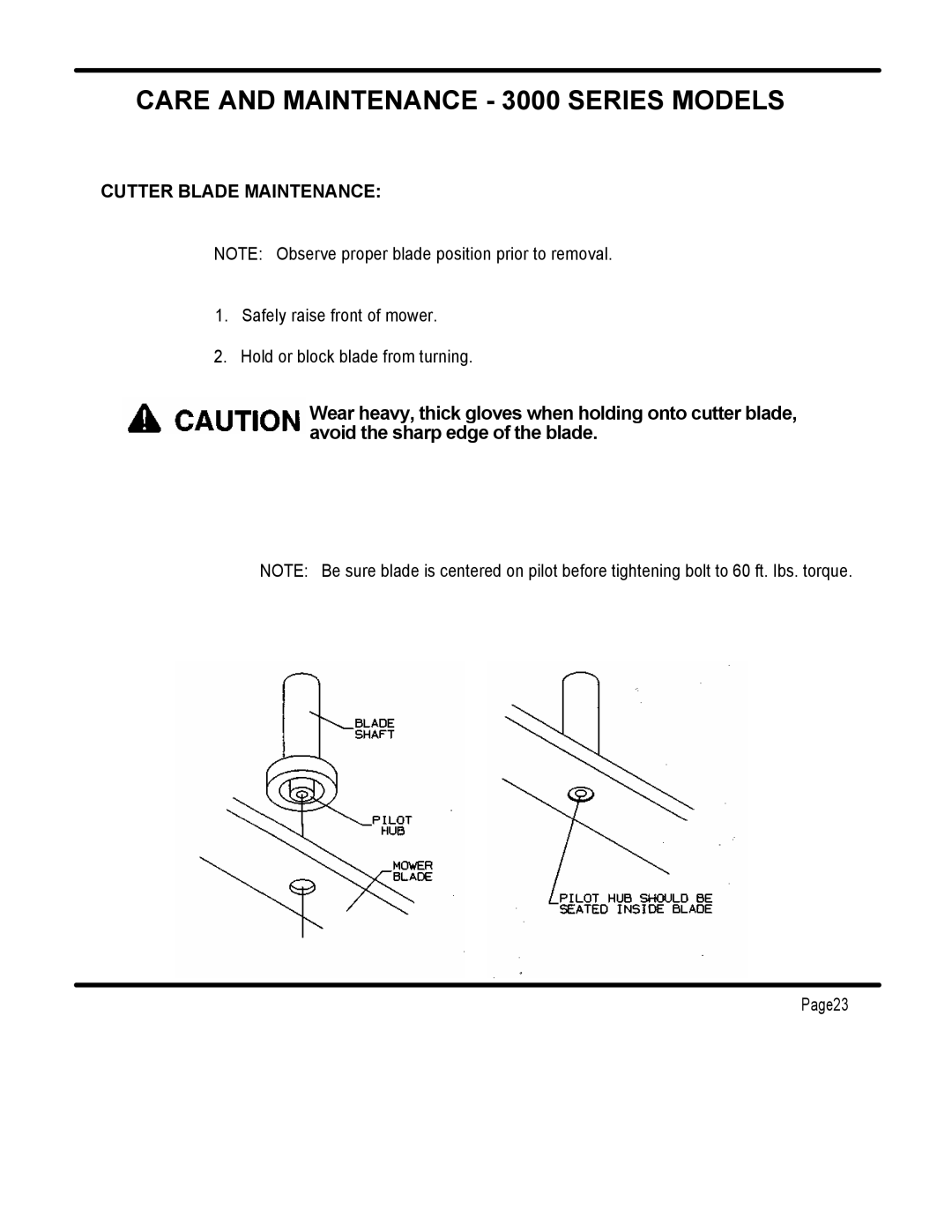 Dixon ZTR 3362 manual Cutter Blade Maintenance 