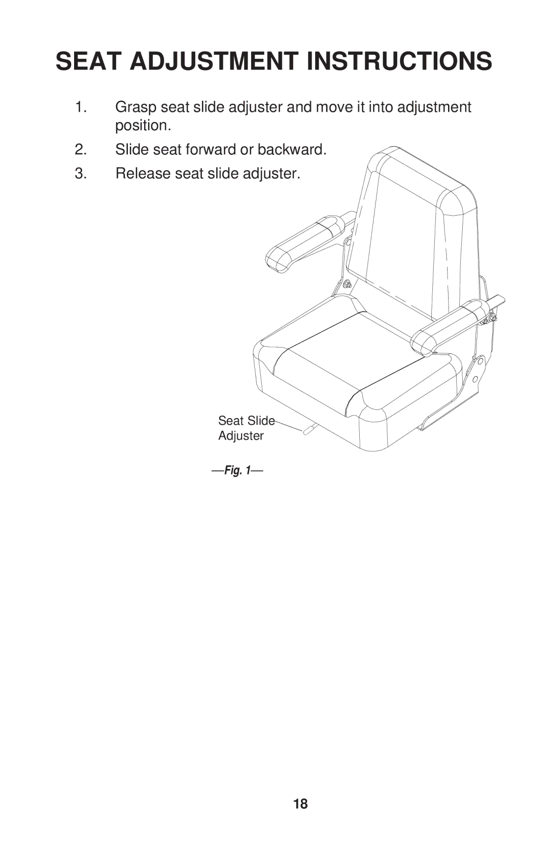 Dixon ZTR 34, ZTR 44, ZTR 34 manual Seat Adjustment Instructions 