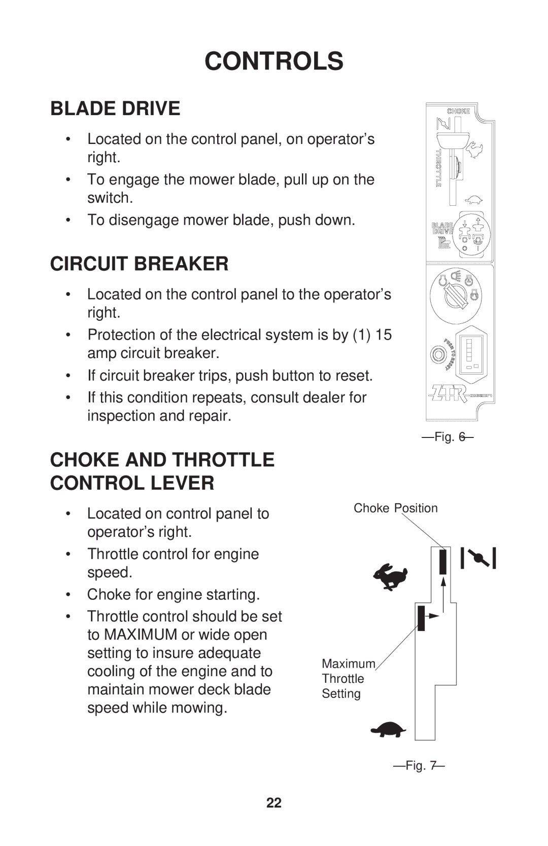 Dixon ZTR 34, ZTR 44, ZTR 34 manual Blade Drive, Circuit Breaker 