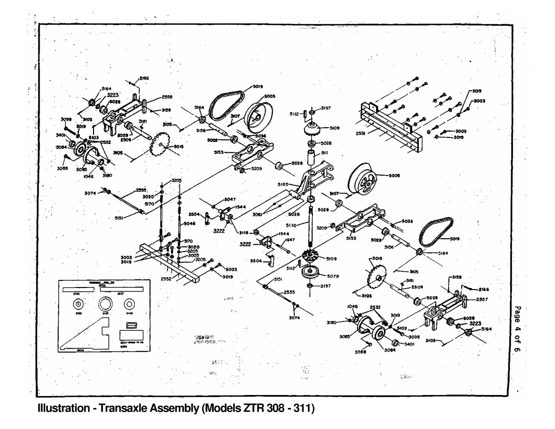 Dixon ZTR 3II brochure Illustration Transaxle Assembly Models ZTR 308 