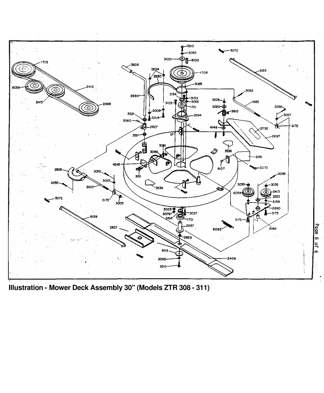 Dixon ZTR 3II brochure Illustration Mower Deck Assembly 30 Models ZTR 308 