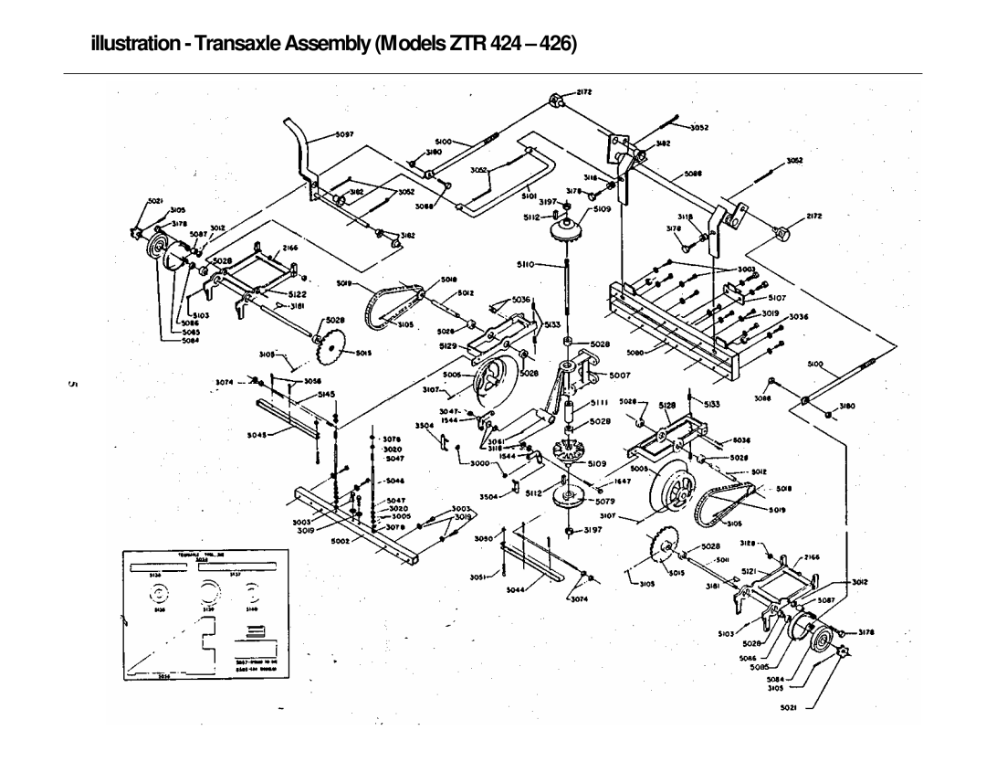 Dixon ZTR 426 brochure Illustration Transaxle Assembly Models ZTR 424 