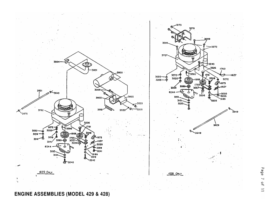 Dixon ZTR 428, ZTR 429 brochure Engine Assemblies Model 429 