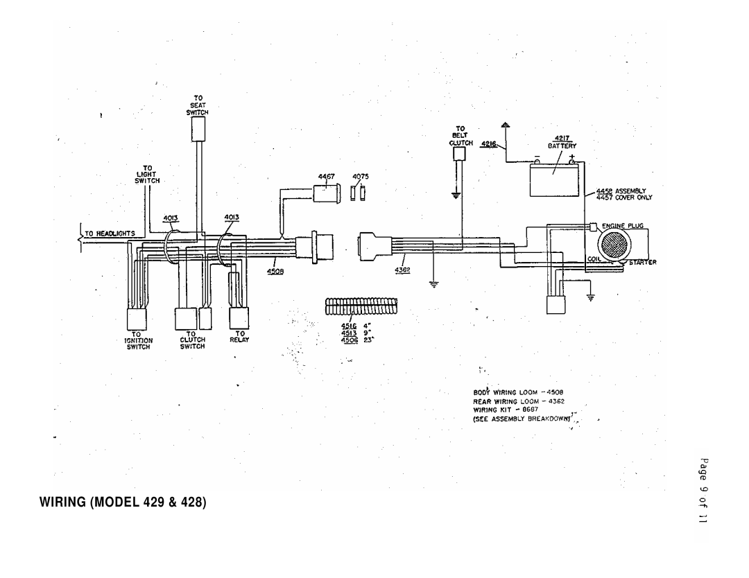 Dixon ZTR 429, ZTR 428 brochure Wiring Model 429 