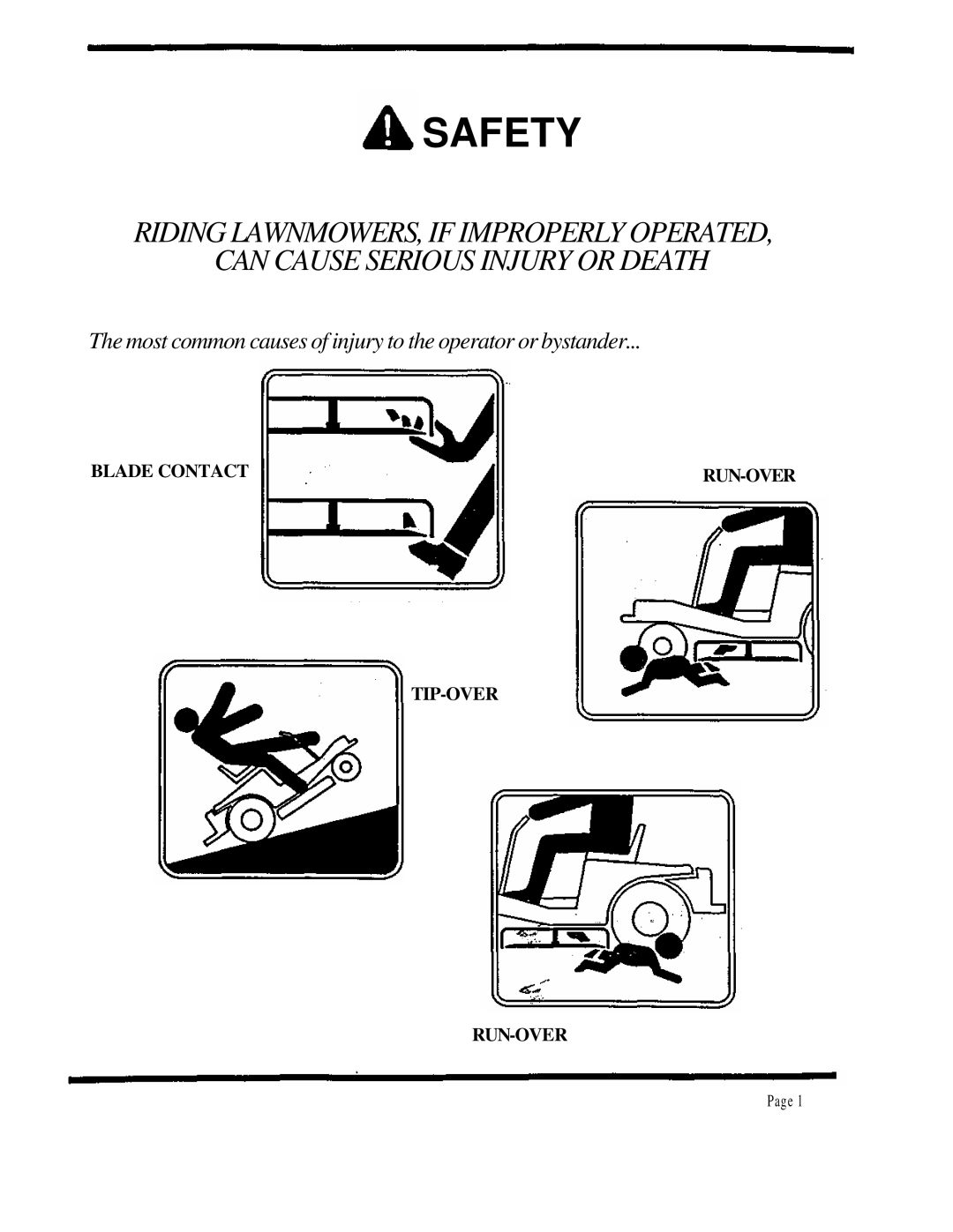 Dixon ZTR 4424 manual Safety 