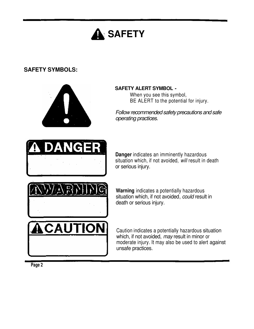 Dixon ZTR 4424 manual Safety Alert Symbol 