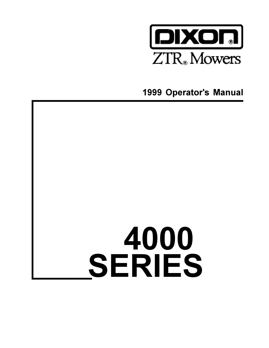 Dixon 8950-598, ZTR 4426 manual Series 