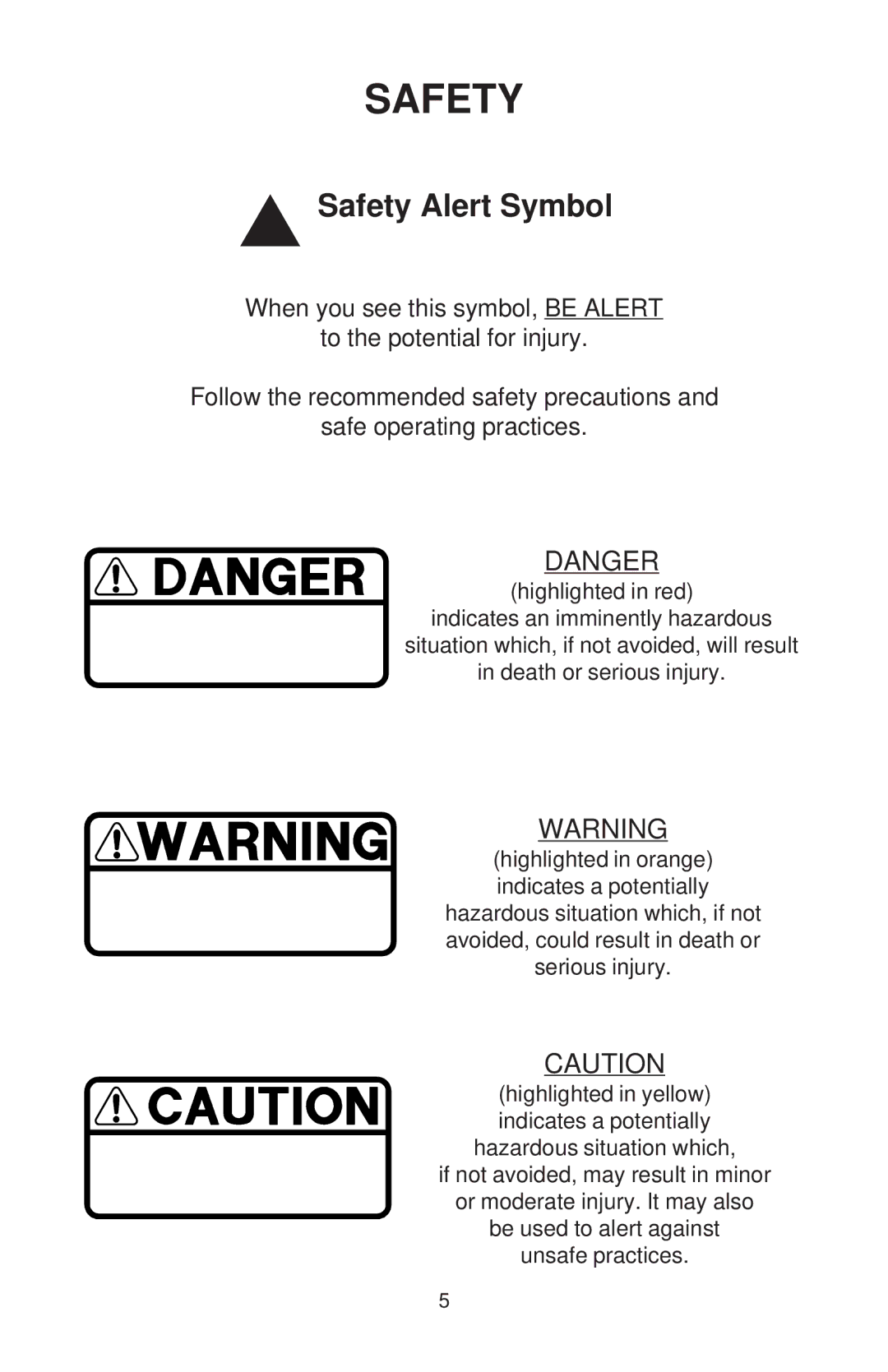 Dixon ZTR 44/968999538 manual Safety Alert Symbol 