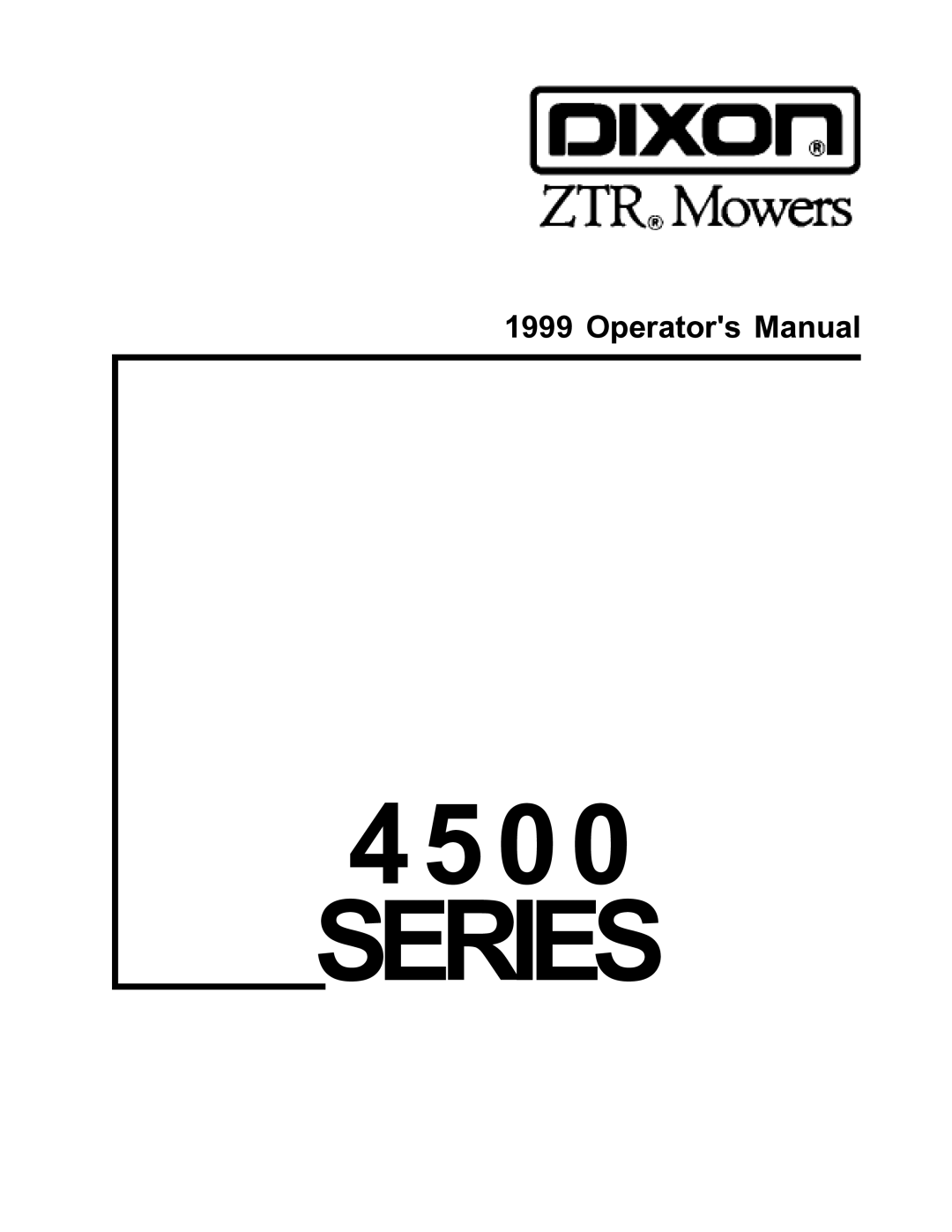 Dixon ZTR 4516K, ZTR 4515B manual Series 