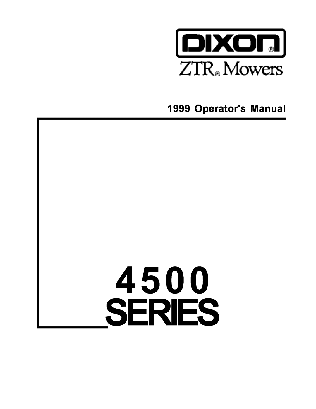 Dixon ZTR 4516K, ZTR 4515B manual Series, Operators Manual 