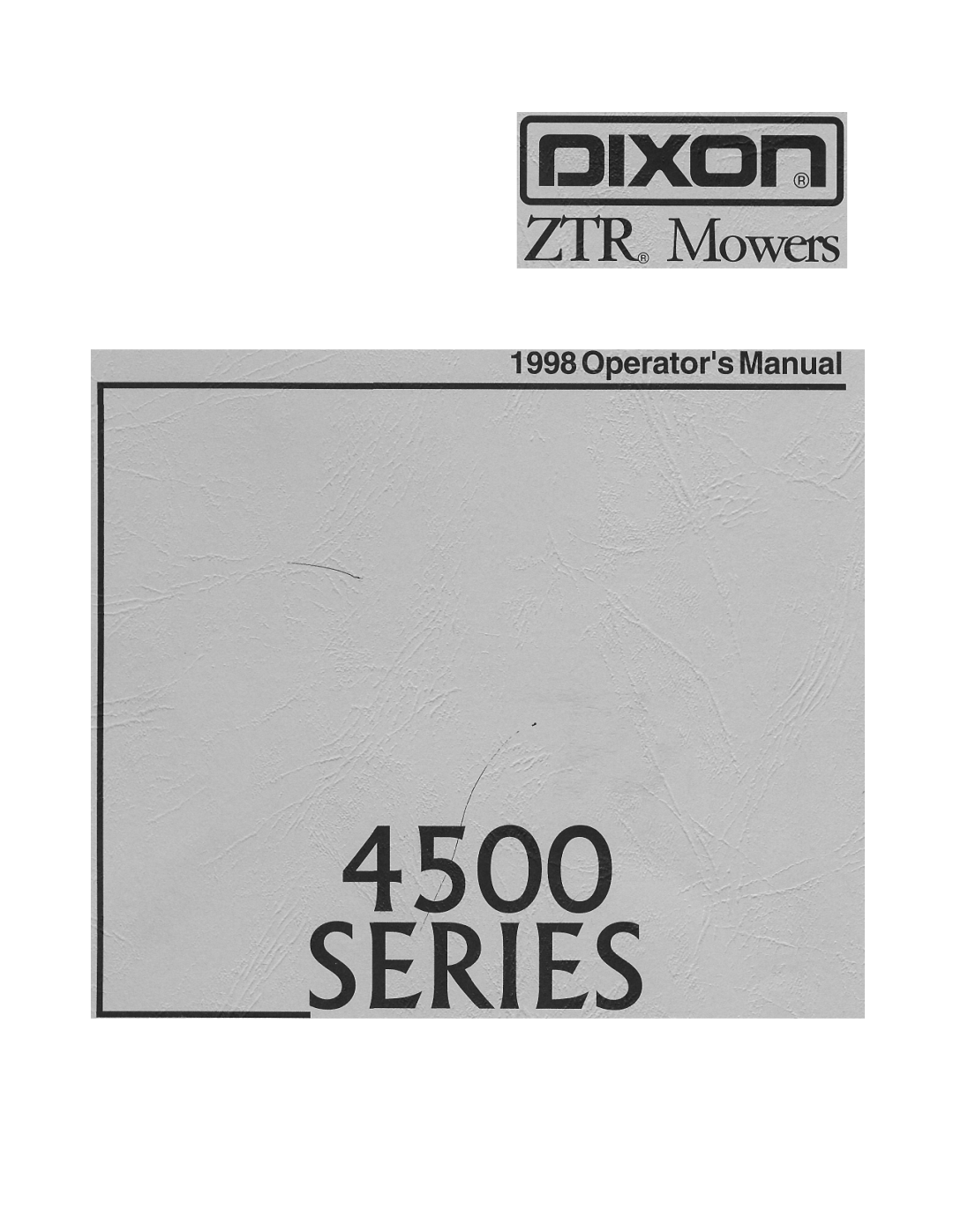 Dixon 1998, ZTR 4515K manual 