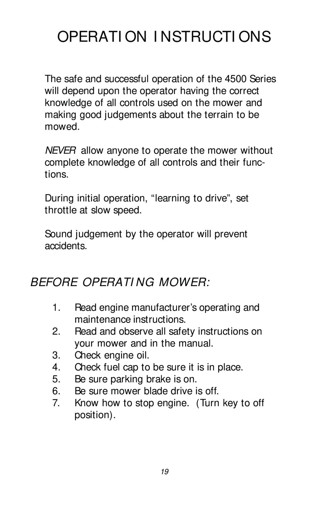 Dixon 13782-0503, ZTR 4516, ZTR 4515, ZTR 4518 manual Operation Instructions, Before Operating Mower 