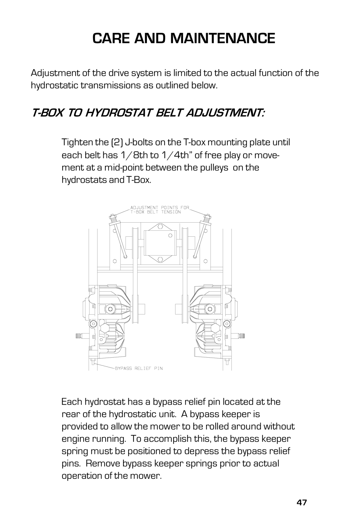 Dixon ZTR 5004, ZTR 5005 manual BOX to Hydrostat Belt Adjustment 