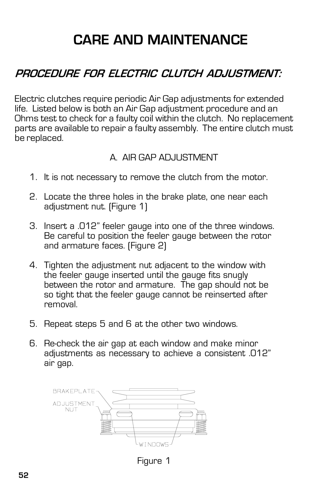 Dixon ZTR 5005, ZTR 5004 manual Procedure for Electric Clutch Adjustment, AIR GAP Adjustment 