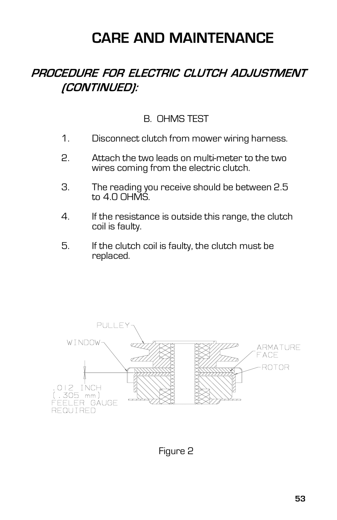 Dixon ZTR 5004, ZTR 5005 manual Ohms Test 