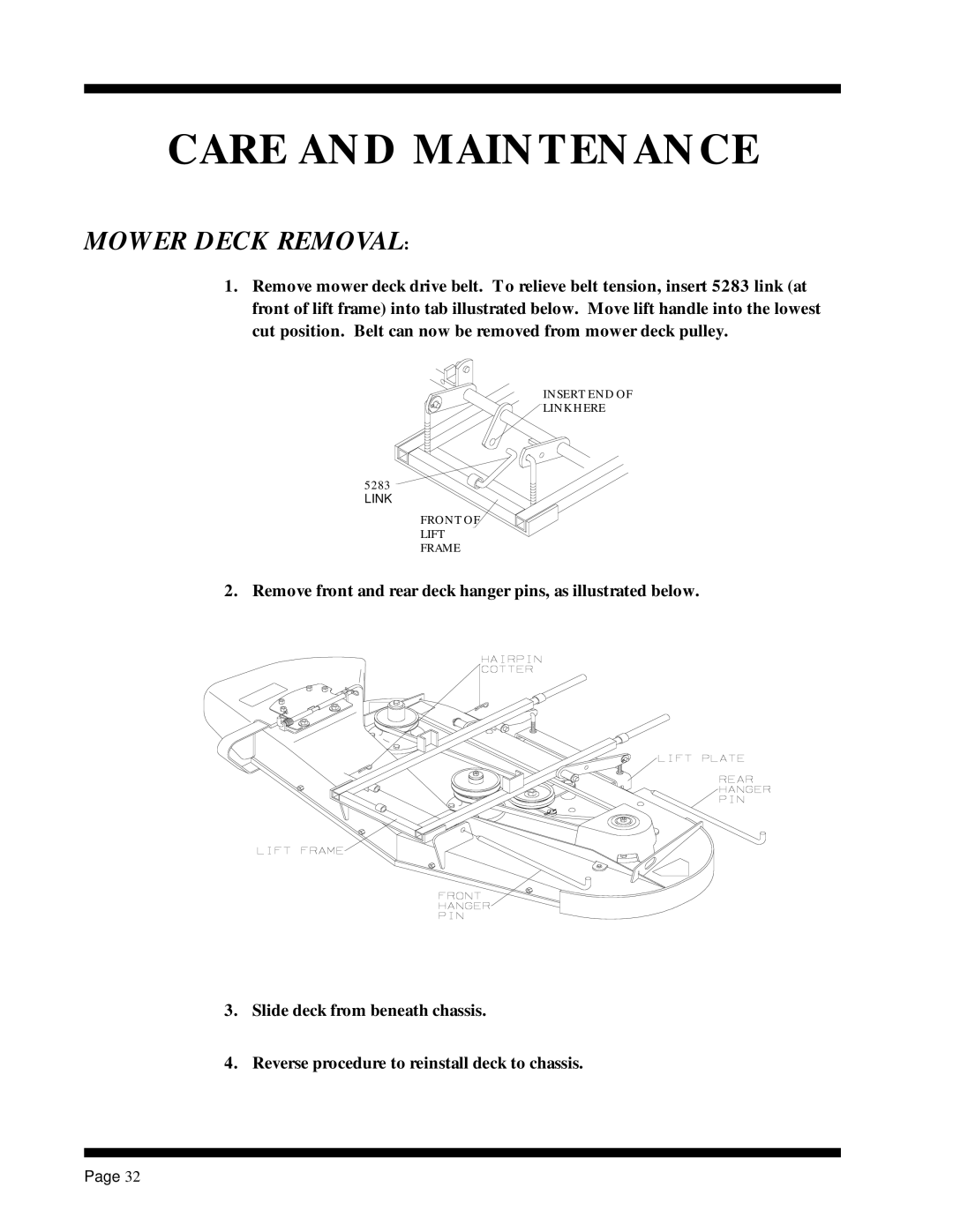 Dixon ZTR 5017Twin manual Mower Deck Removal 