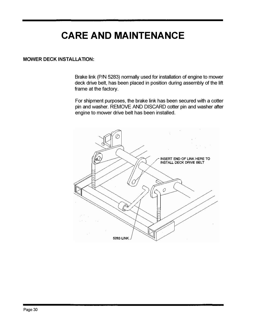 Dixon ZTR 5020, ZTR 5424 manual Mower Deck Installation 