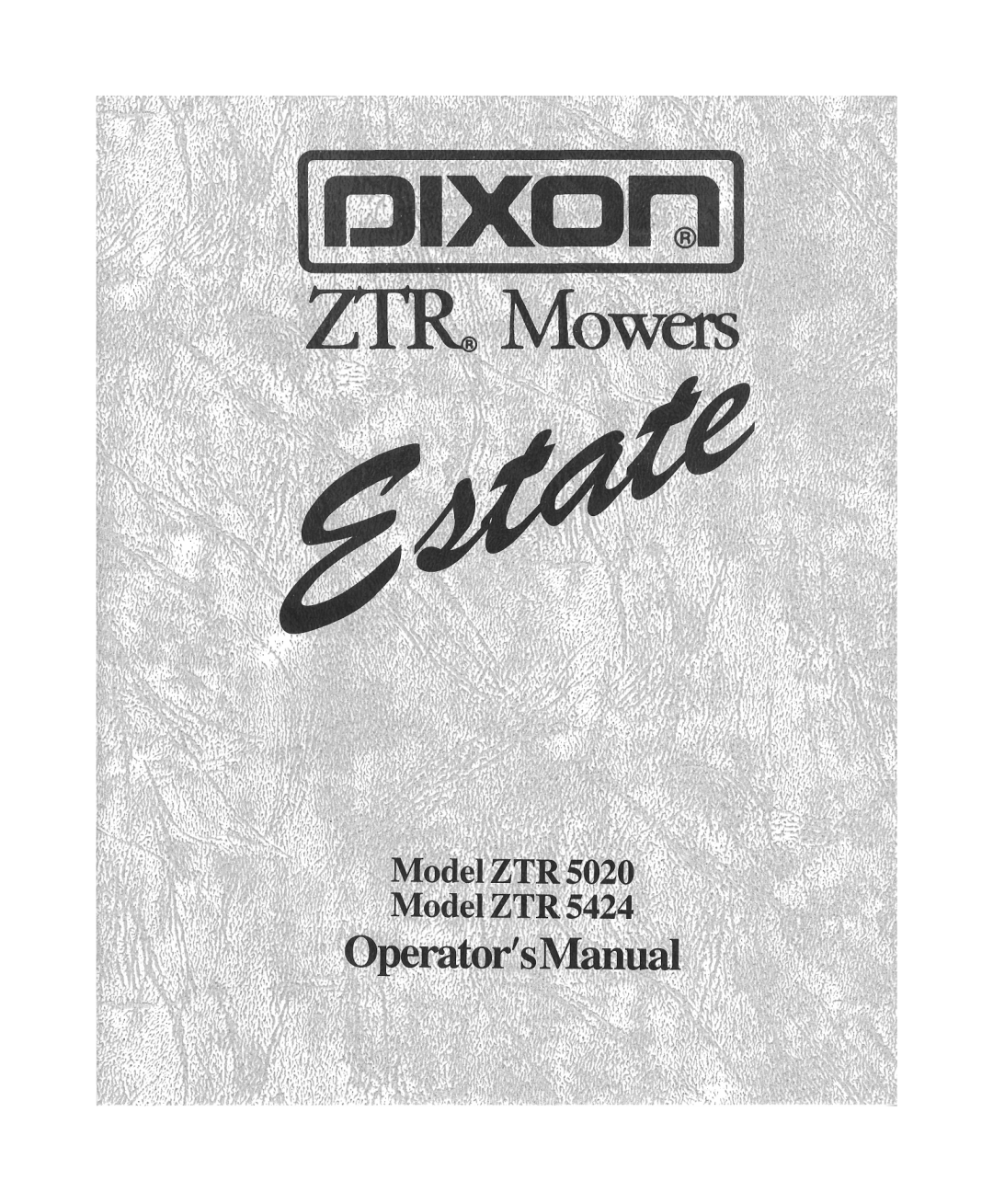 Dixon ZTR 5424, ZTR 5020 manual 