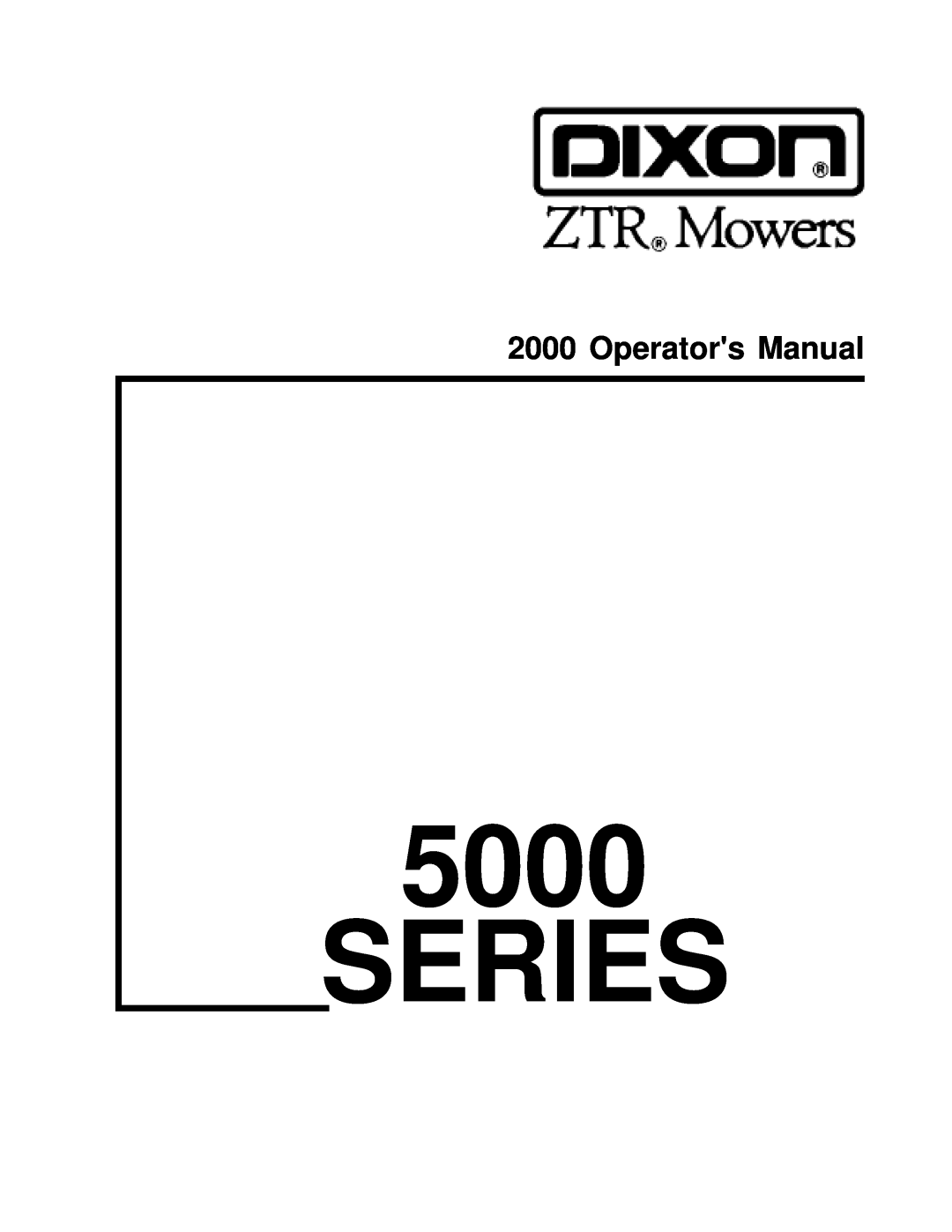 Dixon ZTR 5425, ZTR 5023 manual Series, Operators Manual 