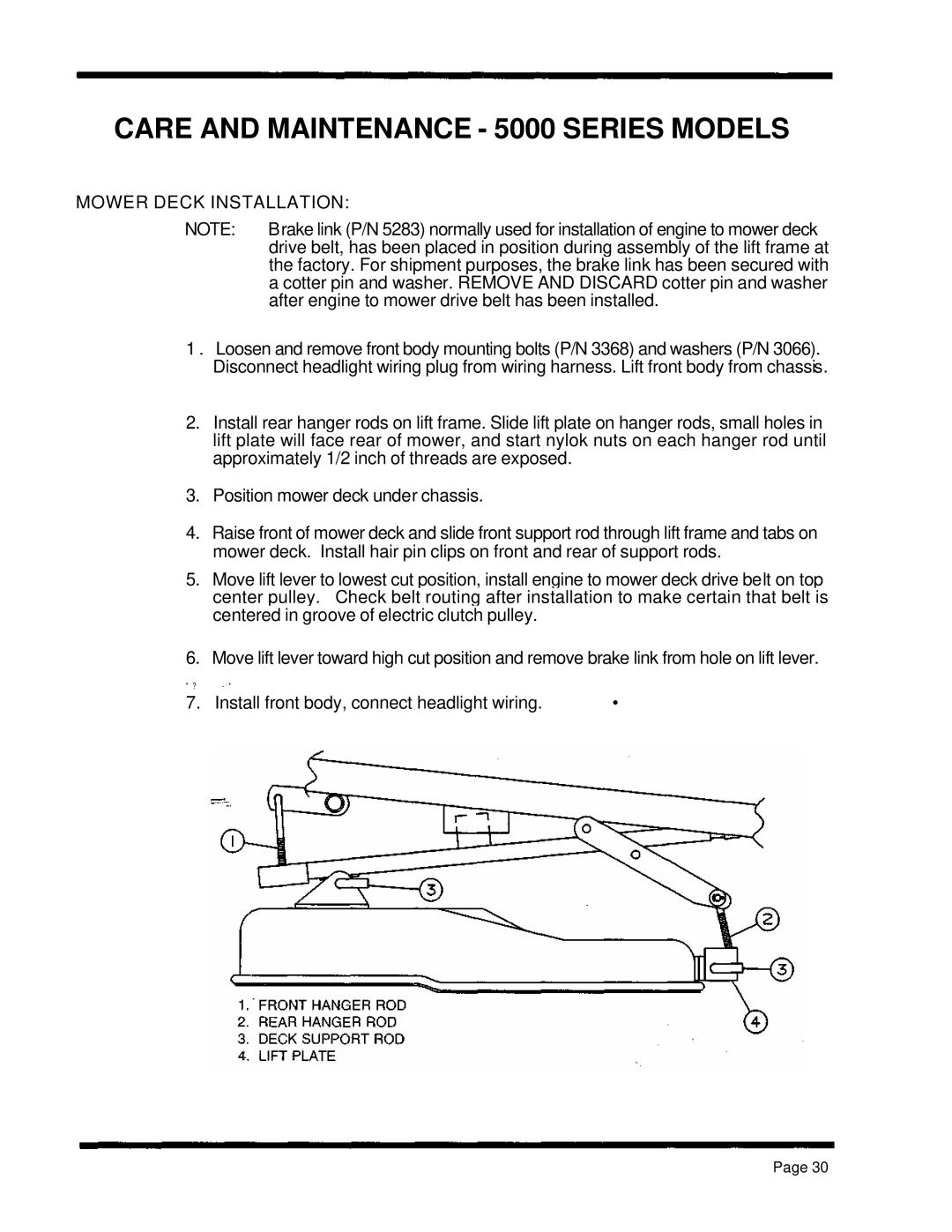 Dixon ZTR 5422, ZTR 5502, ZTR 5601 manual Mower Deck Installation 