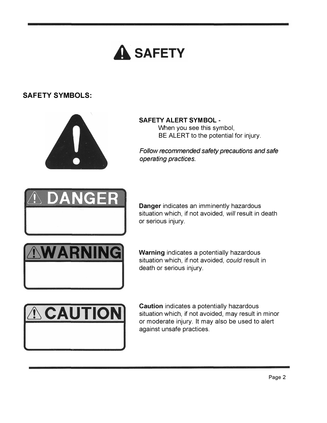 Dixon ZTR 5423 manual Safety Symbols, Safety Alert Symbol 