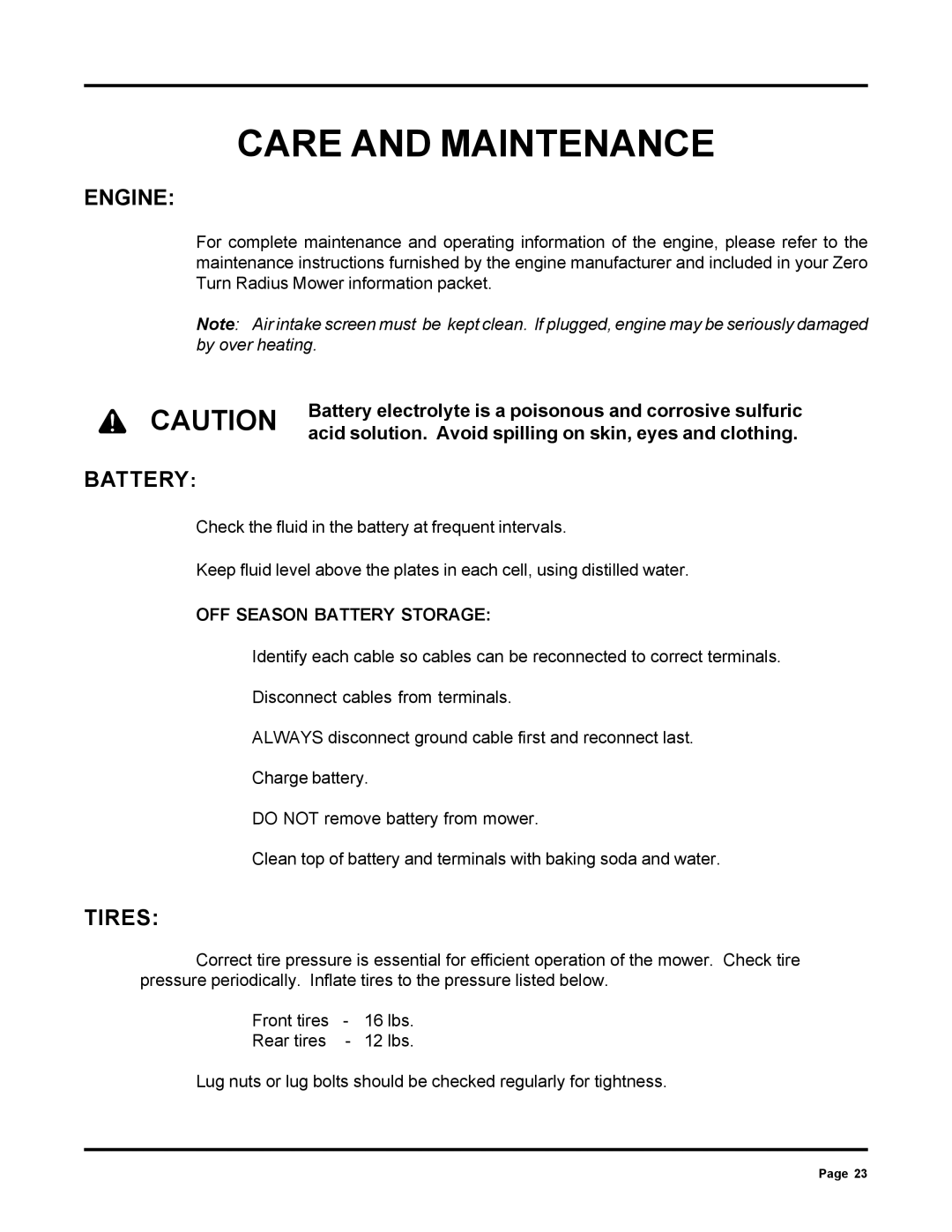 Dixon ZTR 6025 manual Engine 