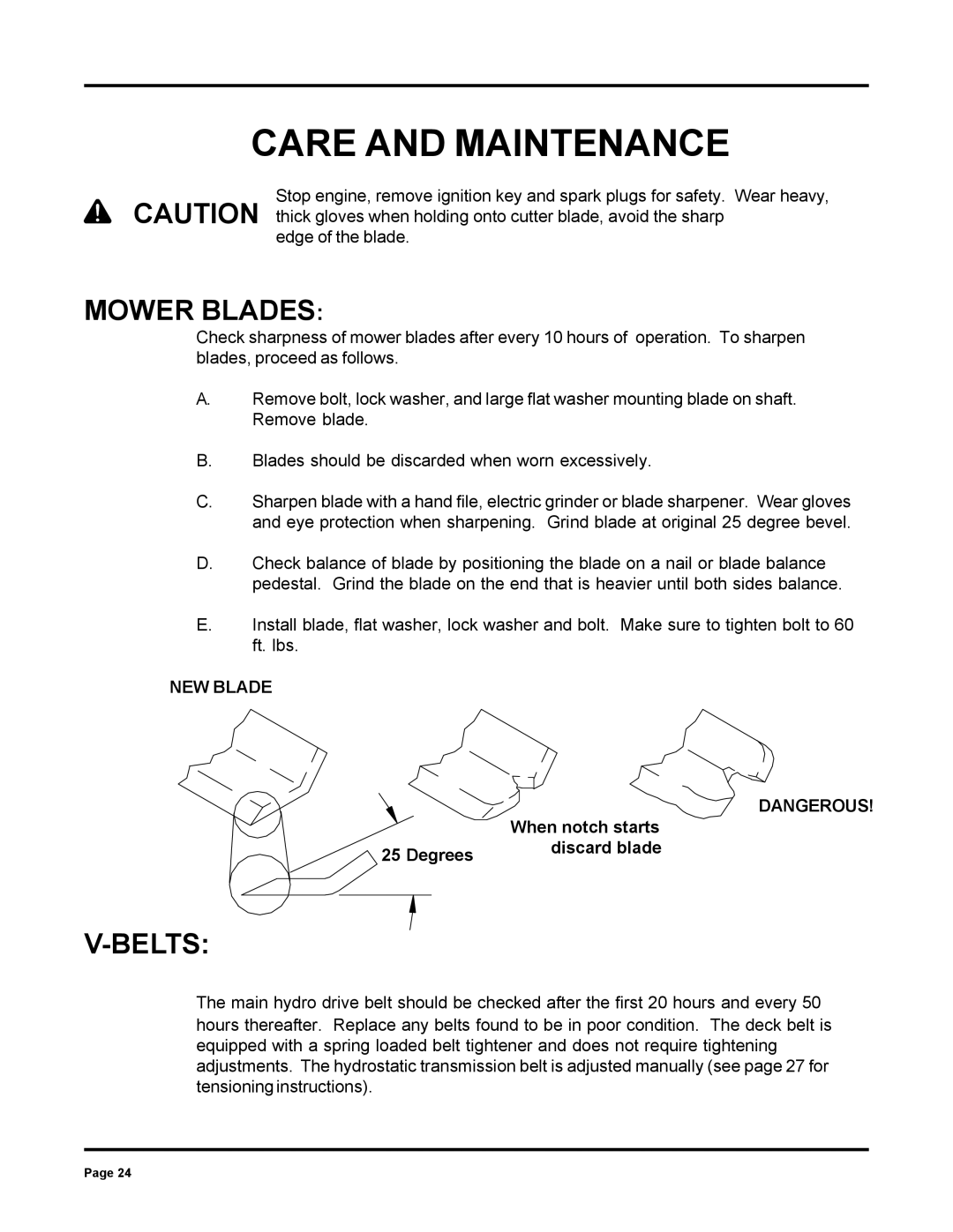 Dixon ZTR 6025 manual Mower Blades, Belts 