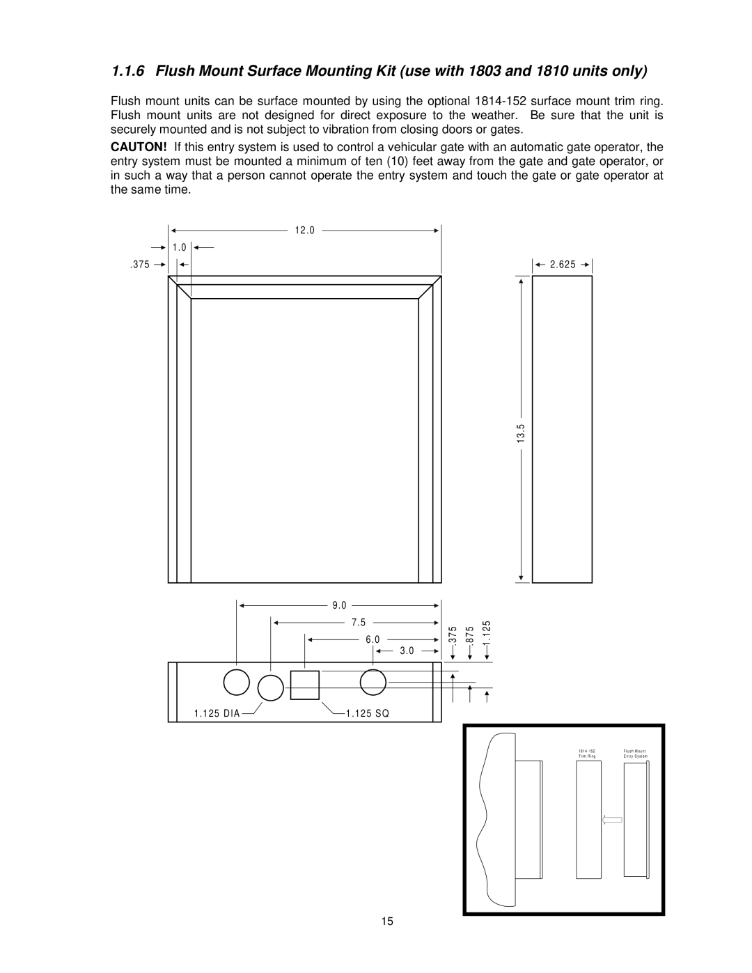 DKS Enterprises 1810, 1803, 1808, 1802 owner manual 12.0 375 125 DIA 125 SQ 625 